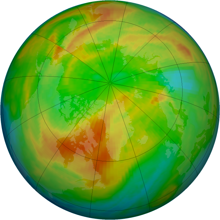 Arctic ozone map for 16 March 1993